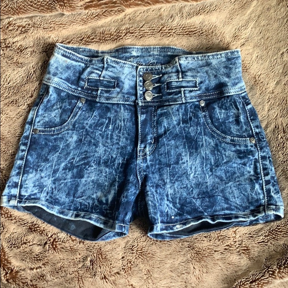 Jean colored high waisted shorts